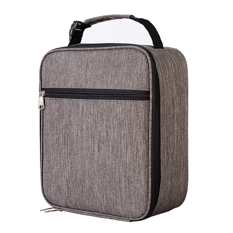 Heopono Fitness Food Grade PEVA BPA free Detachable Handle Branded 600D Polyester Thermal Insulated Cooler Lunch Bag Portable: Dark Grey