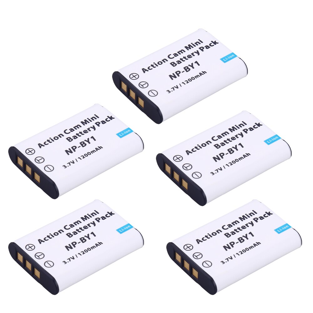 NP-BY1 NPBY1 NP BY1 batería + cargador de batería para Sony HDR-AZ1VR AZ1 AZ1V AZ1VR Cámara de Acción de deportes Mini videocámara np by1: 5x battery