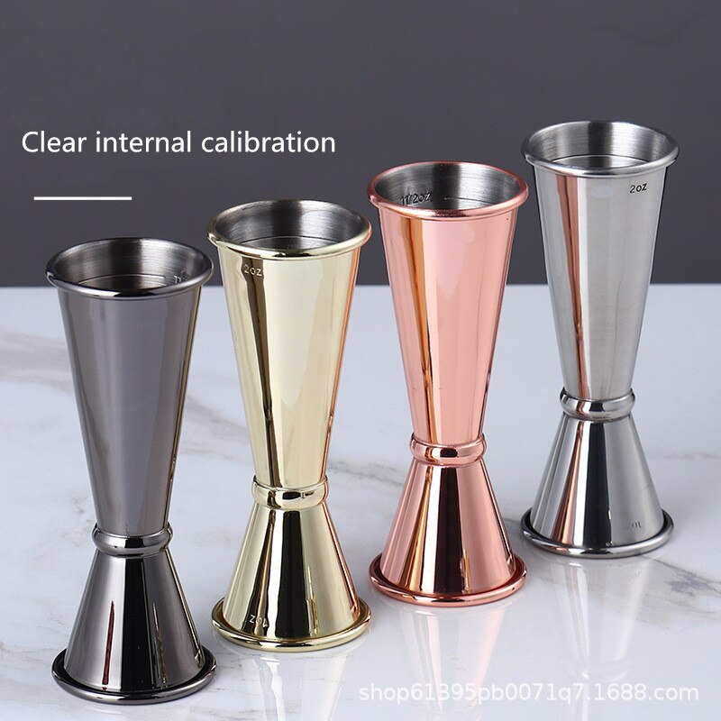 30/60ml Cocktail Wine Drinks Whisky Measure Cup Jigger 1oz 2oz Double Head Stainless Steel Measuring Cup Home Party Bar Tool