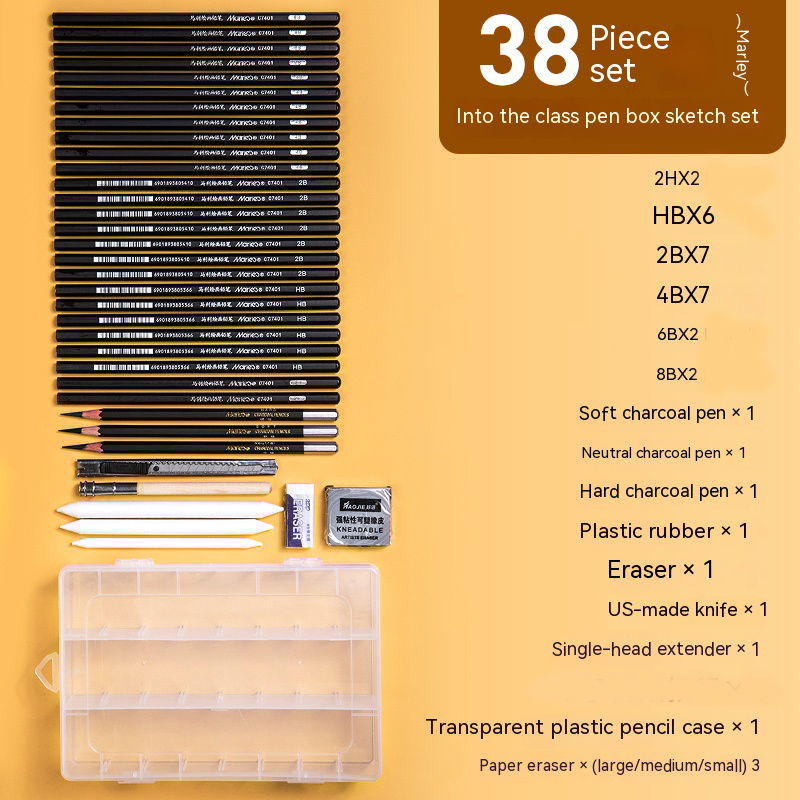 28/38/44 pcs Sketch Pencils Set Roll Up Canvas Wrap Sketching Pencil Bag Case Art Drawing Supplies Charcoals Kneaded Eraser Kit: PURPLE