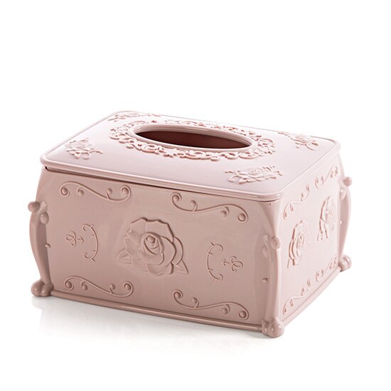 MeyJig Plastic Tissue Box Cover Napkin Storage Box Living Room Organizer Car Paper Holder Napkin Container: Pink