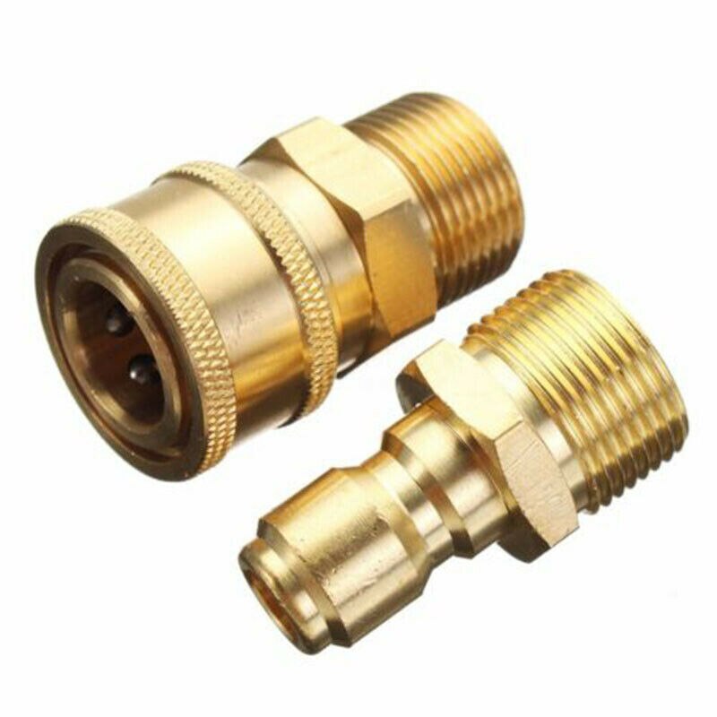 3/8 M22 Quick-Release Brass Adapter Connecter Coupling Fitting Pressure Washer