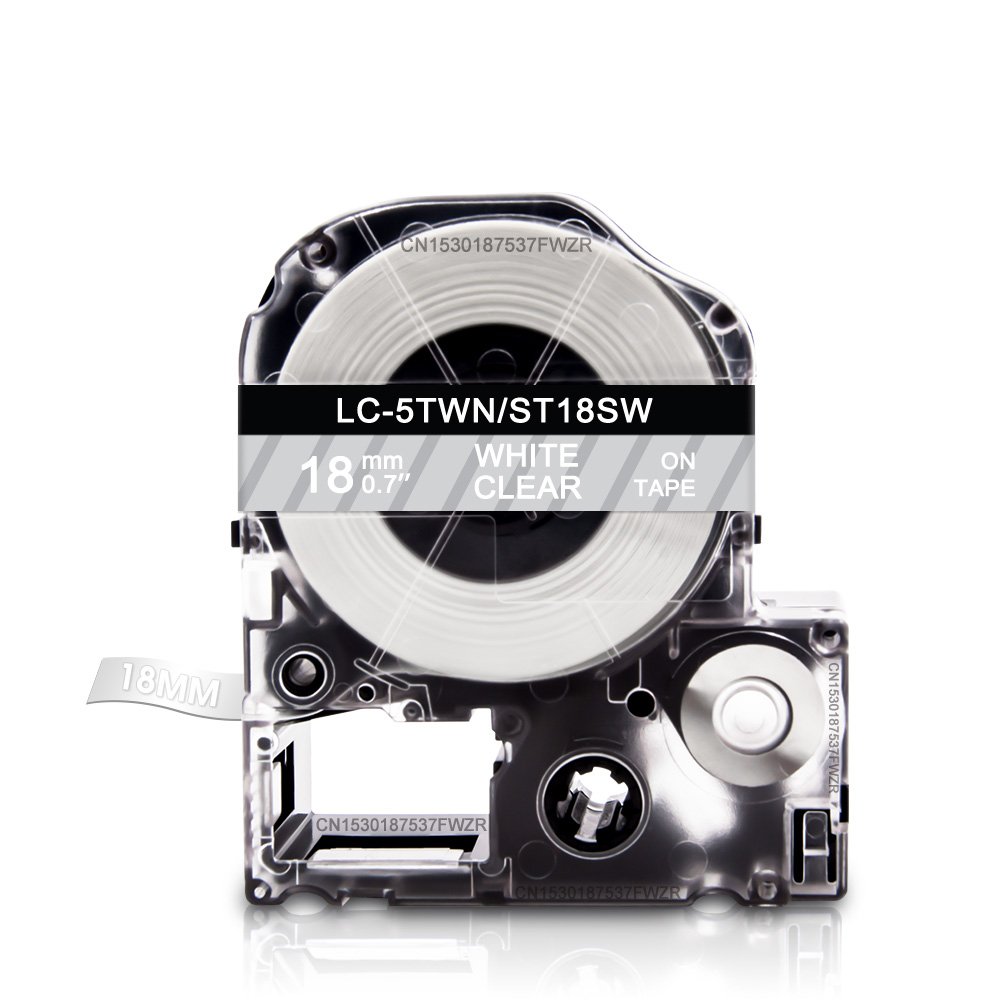 19 farben 18mm * 8m Etikett Band ST18KW SS18KW SC18YW SC18KZ SC18PW Etiketten Band für Epson König Jim tepra Profi Etikett Hersteller Drucker: Weiß an Grün