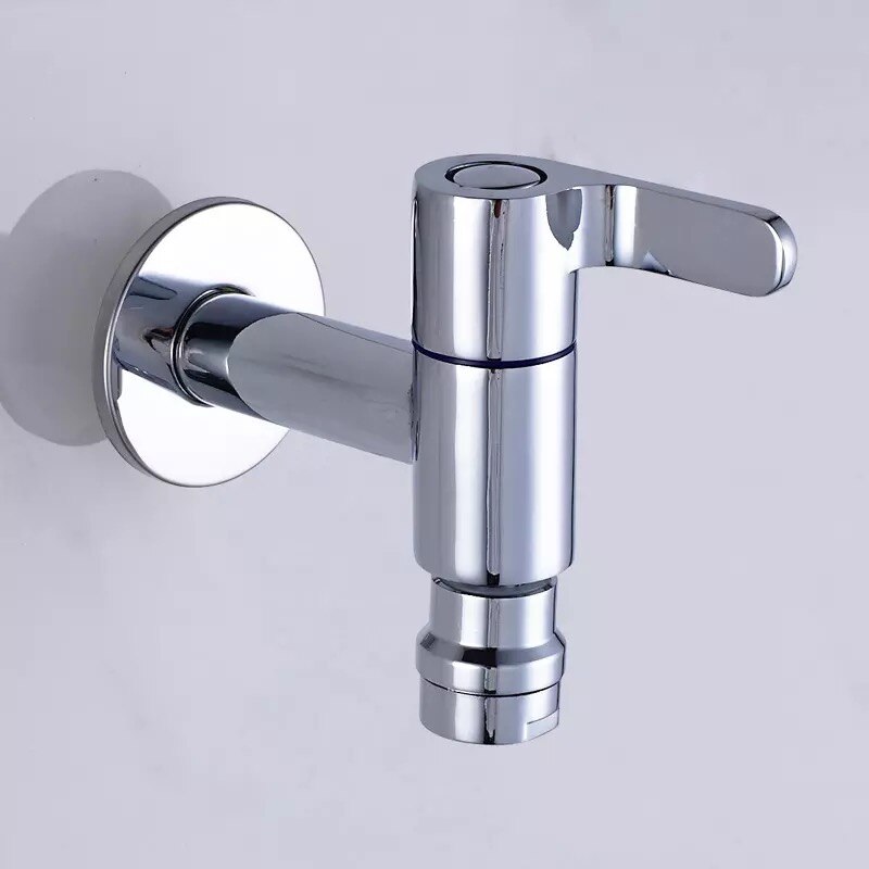 LIUYUE grifos de latón cromado grifo jardín exterior montado en la pared baño esquina grifo de lavadora baño inodoro mopa piscina grifos: A