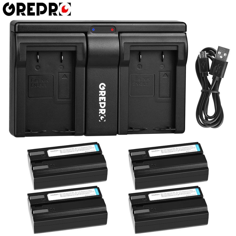 2Pcs EN-EL1 EN EL1 NP-800 NP 800 Battery for Nikon Coolpix 500, 775, 880, 885, 990, 995, 4300, 4500, 4800, 5000, 5400 5700 ENEL1: 4B with Charger