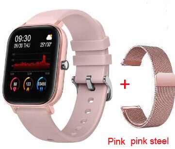 P8 Smart Watch Android Heart rate Blood Pressure Smartwatch Fitness Bracelet Sport Watches Men Women for IOS xiaomi huawei: pink pink steel