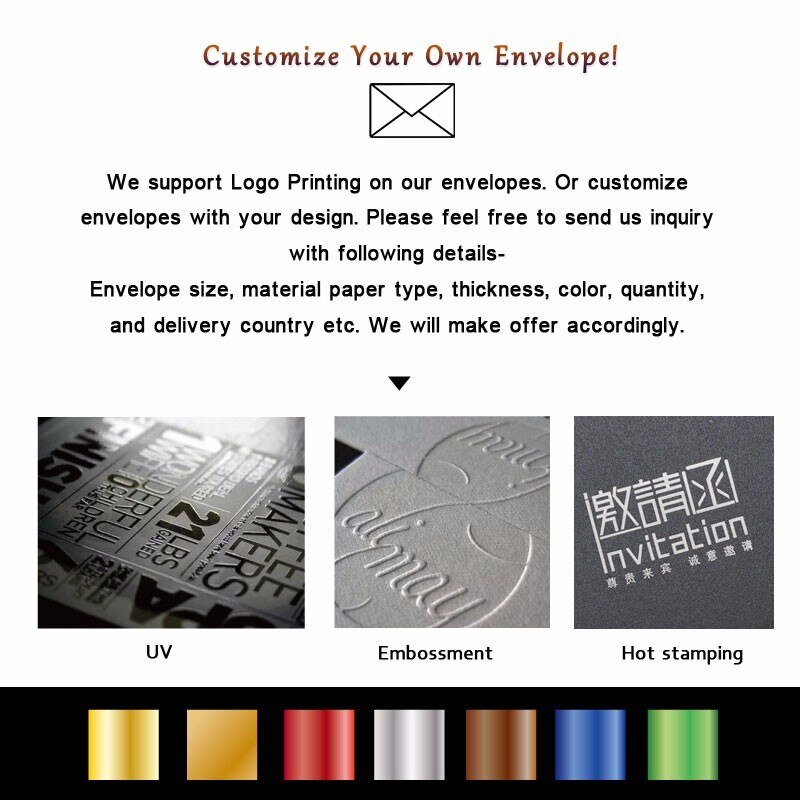 25pcs/lot 193x133mm(7.5" x 5.2") Pearl Color Paper Envelope 250g card Envelopes Invitation Envelope