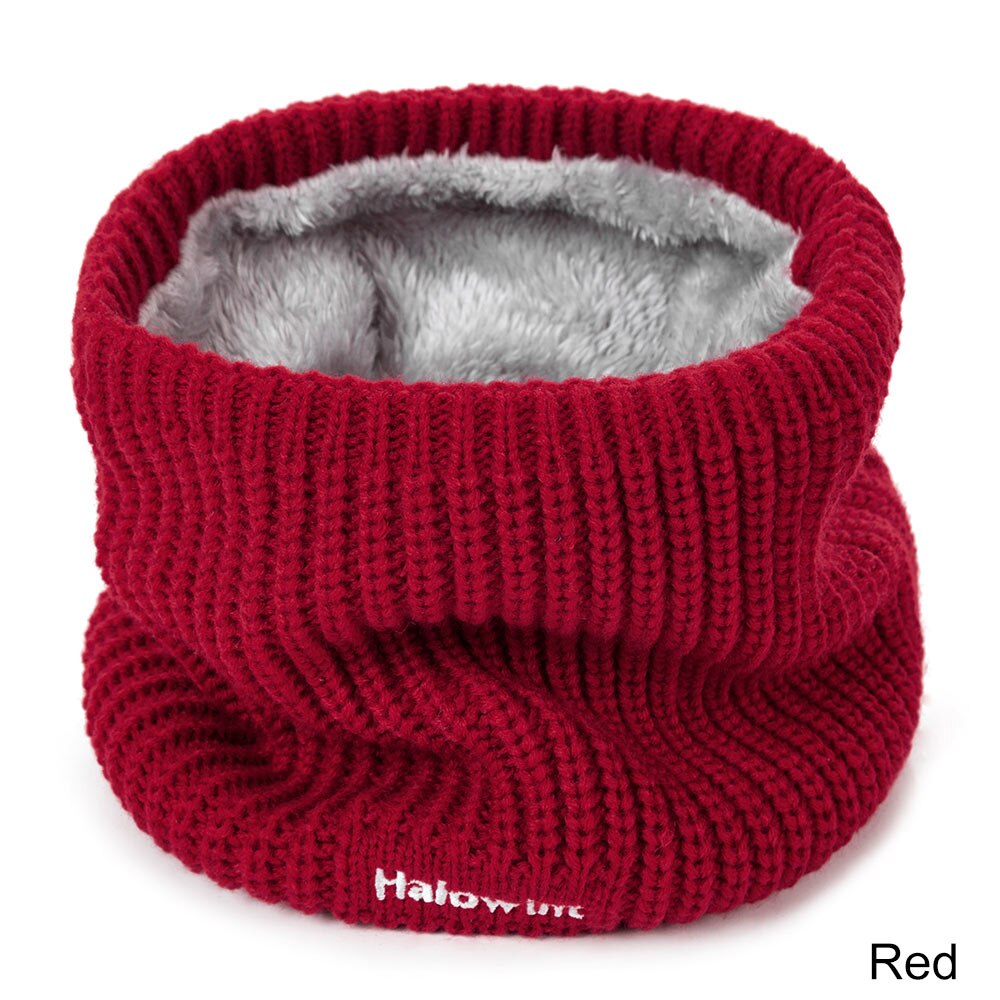 unisex vinter skjerf menn kvinner varme strikkede ringe skjerf tykk elastisk strikk lyddempere låve hals varmere takrenne jente skjerf krage: Rød