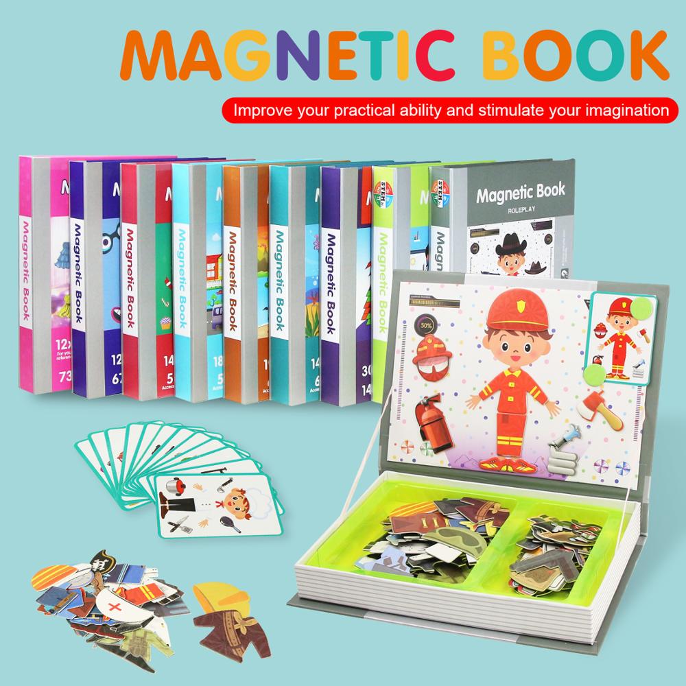 Intelligente dei bambini Libro Magnetico 3D Puzzle Puzzle Brain Training Del Gioco Giocattoli Educativi per I Capretti Libera Il Regalo di Natale del Giocattolo