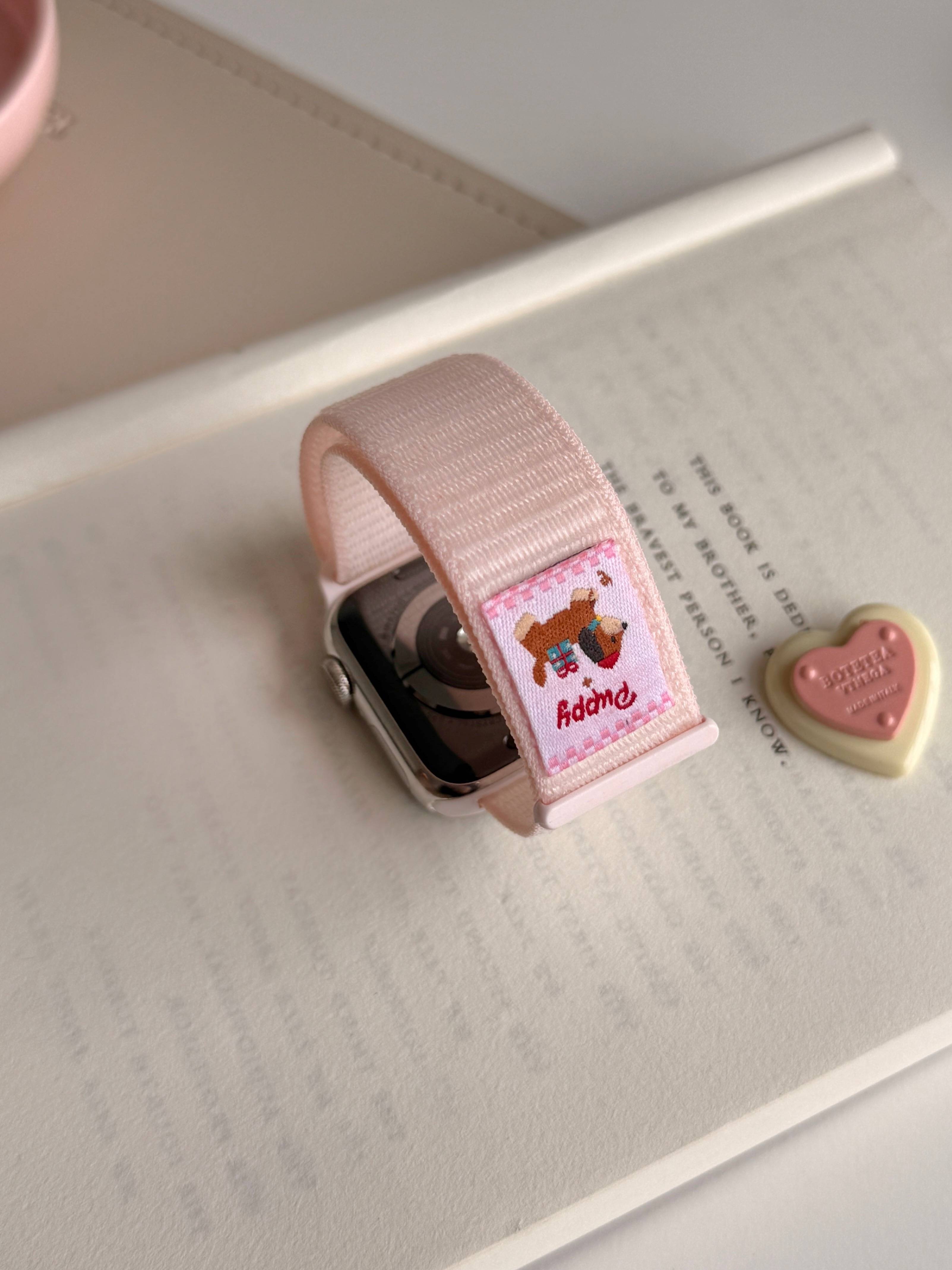 Nylonrem til apple watch-rem iwatch serie 10 9 8 7 6 5 4 se ultra 2 49mm/46/45/44/42/40/38mm armbånd armbånd urrem: 25mm / Lyserød