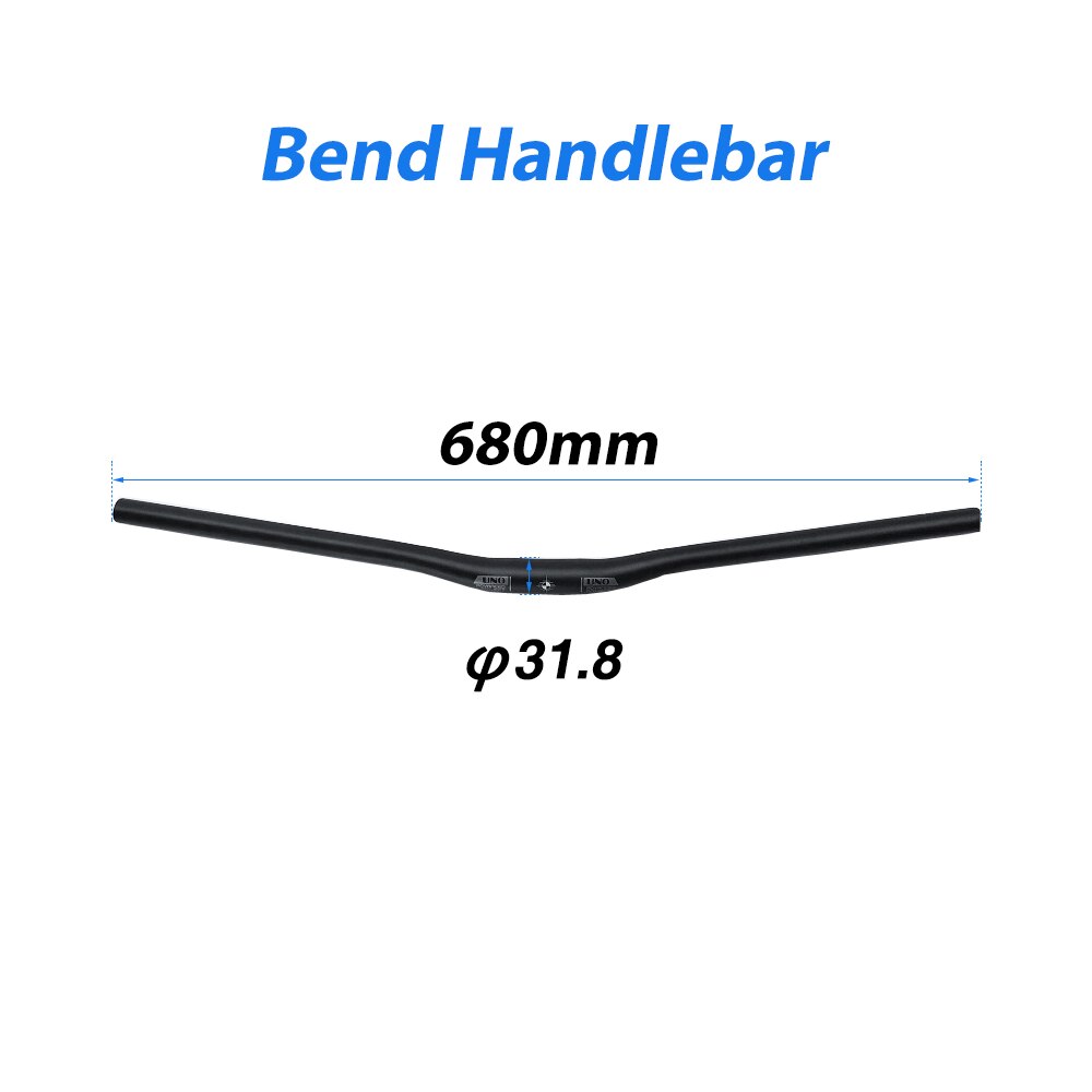 UNO Bicycle Handlebar MTB Bike Handlebar 640/680/720/740/760/780/800mm Alu Handlebar For Bicycle Rise Flat Bar Bycicle Parts: 31.8x680mm bent bar