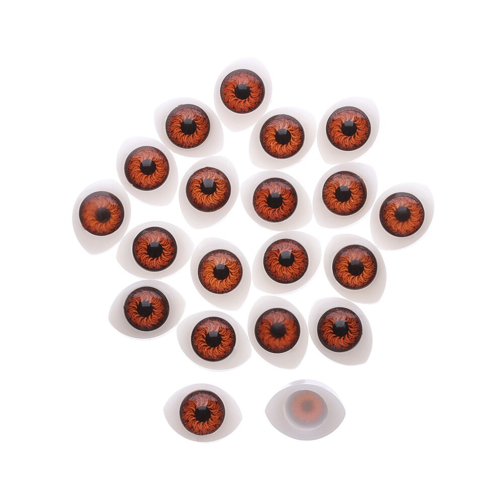 20 pçs/set quente nova boneca olhos de segurança para diy brinquedo olhos animais brinquedo fantoche fazer dinossauro olhos diy artesanato acessórios brinquedos diy olhos: brown / 14x19mm