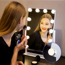 Ledet makeup spejl lyspærer badeværelse spejl usb dæmpbar forfængelighed kosmetisk spejl lys