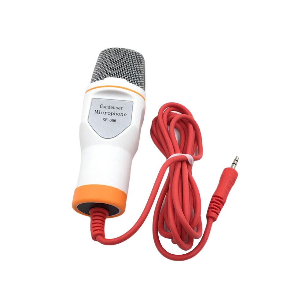 DC3.5mm wtyczka mikrofon kondensujący profesjonalny statyw teleskopowy MIC na Pc laptop nagrywanie wideo czat mikrofony robić gier: biały