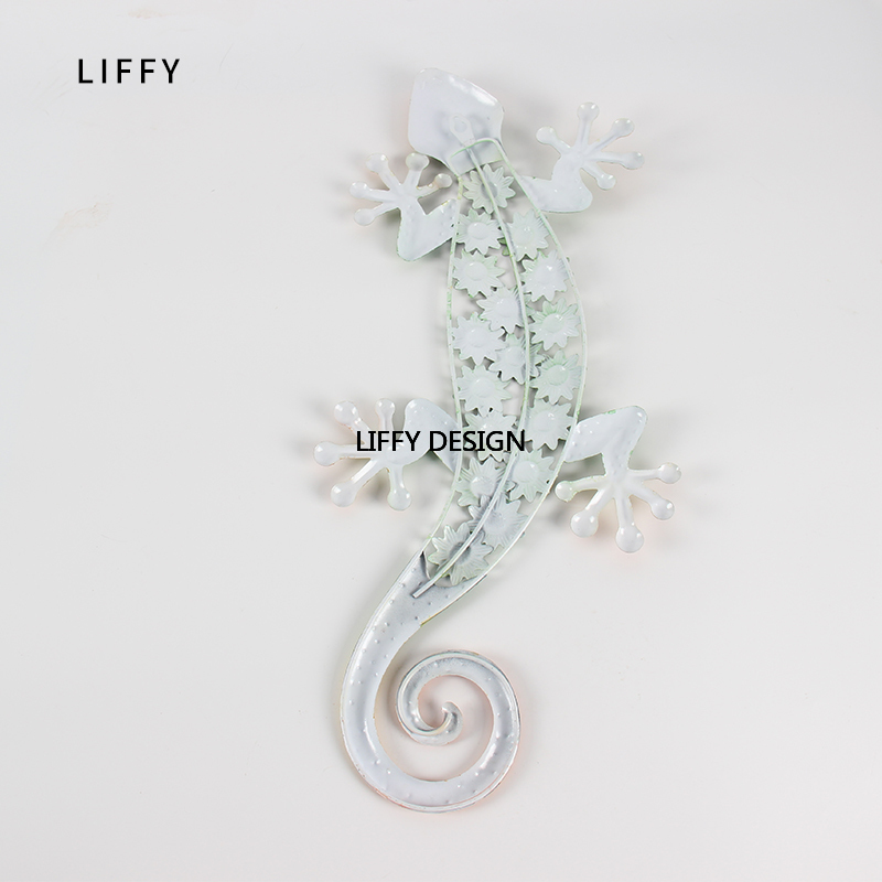 Metal gecko væg dekoration til haven udendørs dyr statuer eller hjem væg dekorative skulpturer