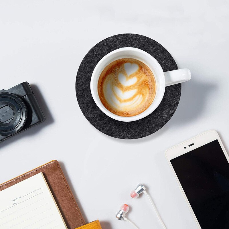 14pcs Round Felt Coasters Including Box Glass Coasters for Drinks Cups Bar Glass Health99