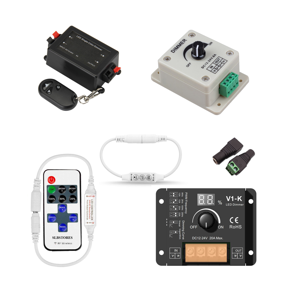 Regulador LED 8A/30A 3key, mando a distancia 11key, interruptor de brillo ajustable DC12V 24V para tira de luz led 5050 3528 de un solo Color