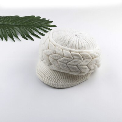 Winter Vrouwen Winter Luxe Dot Hoed Vrouwen Hoeden Elasticiteit Hoge Elasticiteit Warme Caps Cap Hoed Meisje Cap effen Kleur Vrouwelijke: white