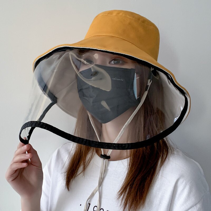 Multifunctionele Beschermende Cap Beschermende Cap Oogbescherming Anti-Fog Winddicht Cap Anti-Speeksel Masker Cap: Fashion yellow