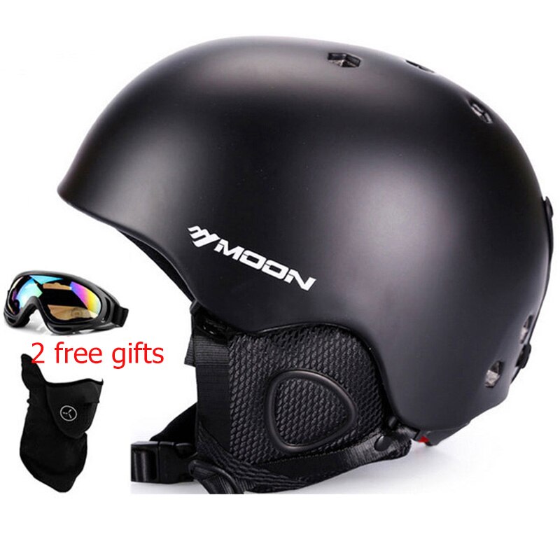 MOON Skiing Helmet with 2 Winter Adult Men Snowboard Skateboard Equipment Sports Safety Ski Helmets for men with goggles: 09 / L(58-61cm)