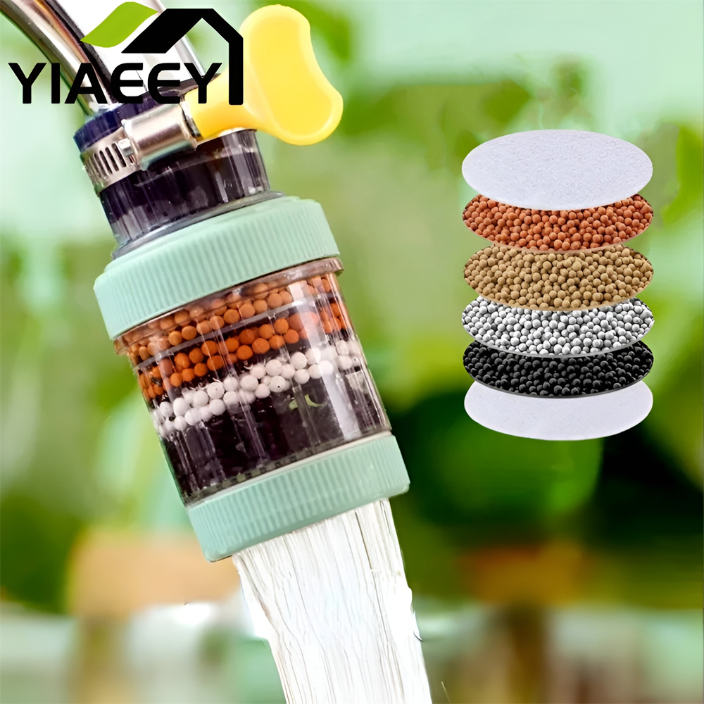 Purificador de grifo con filtro de agua de 6 capas para grifo, accesorios de cocina, mezclador, aireador, boquilla para grifo de baño, sistema de filtración de agua