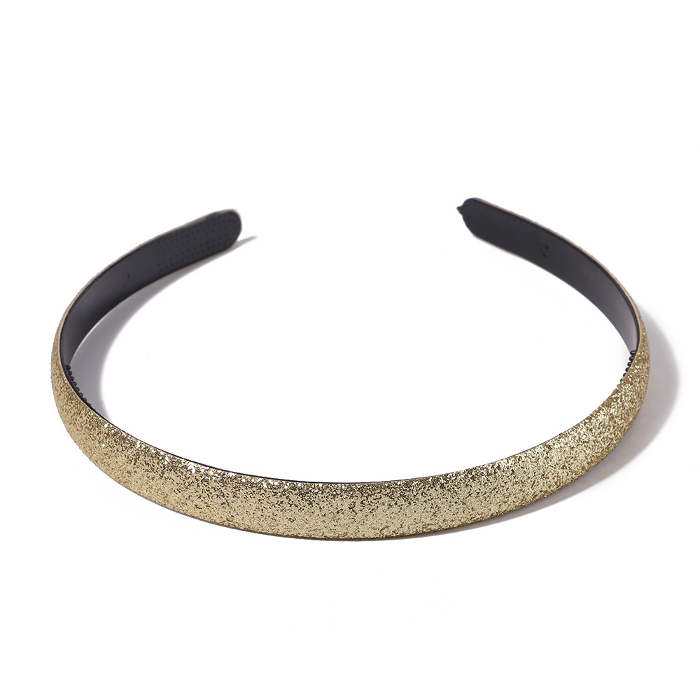 Macaron Sparkly Headbands Hairband Children Shining Head Hoop for Girls Brimmed Glitter Headdress Sweet Simple Hair Accessories: S / Gold