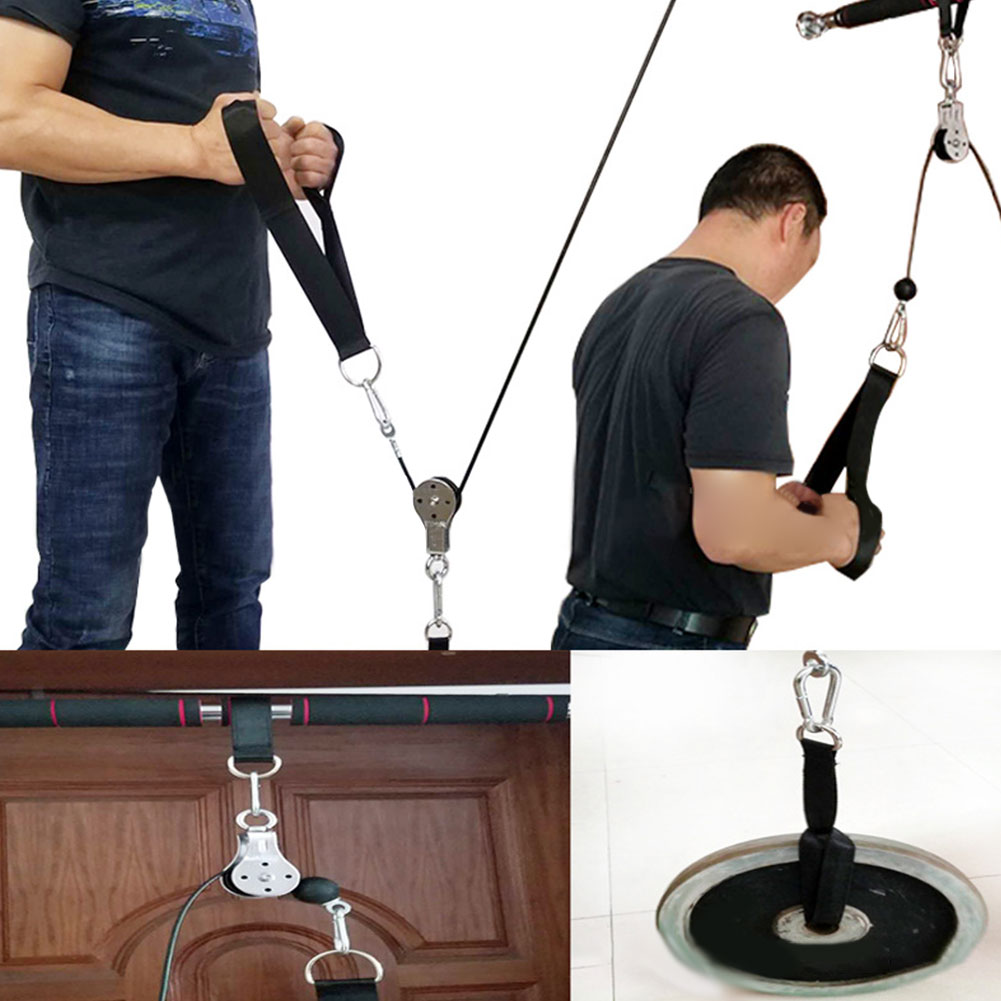 9 Pcs Forearm Strength Training Device Lifting Pulley System Back Shoulder Forearm Muscle Training Device Home Gym Equipment