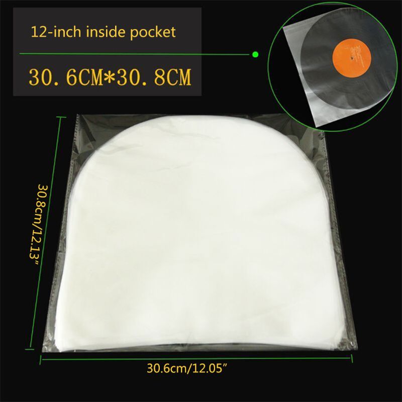 Bolsas protectoras de discos de vinilo, fundas antiestáticas para discos LP, transparentes, 12 &quot;, 50 Uds.