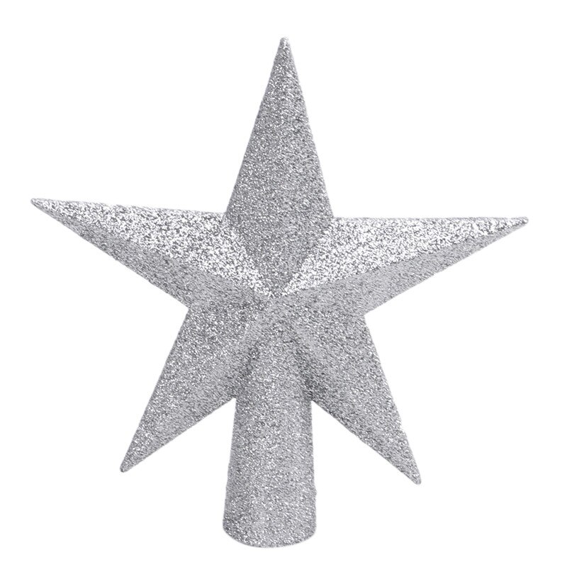 15/20cm Gold Star Christmas Tree Top Star 3D Five-point Star Christmas Home Table Topper Xmas Decoration Merry Christmas: silver 15cm