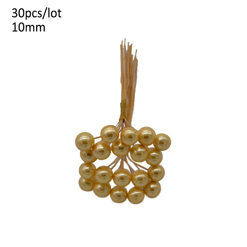 Or fleur artificielle fruits étamines fleur cerise étamine baies Bundle bricolage gâteau noël mariage boîte couronnes décor: da051