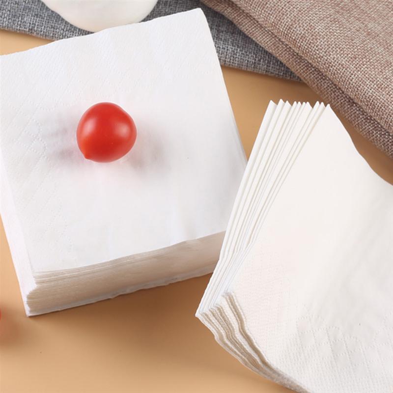 100 Pcs Solid 2-Laags Diner Servet Papier Servetten Drank Servetten