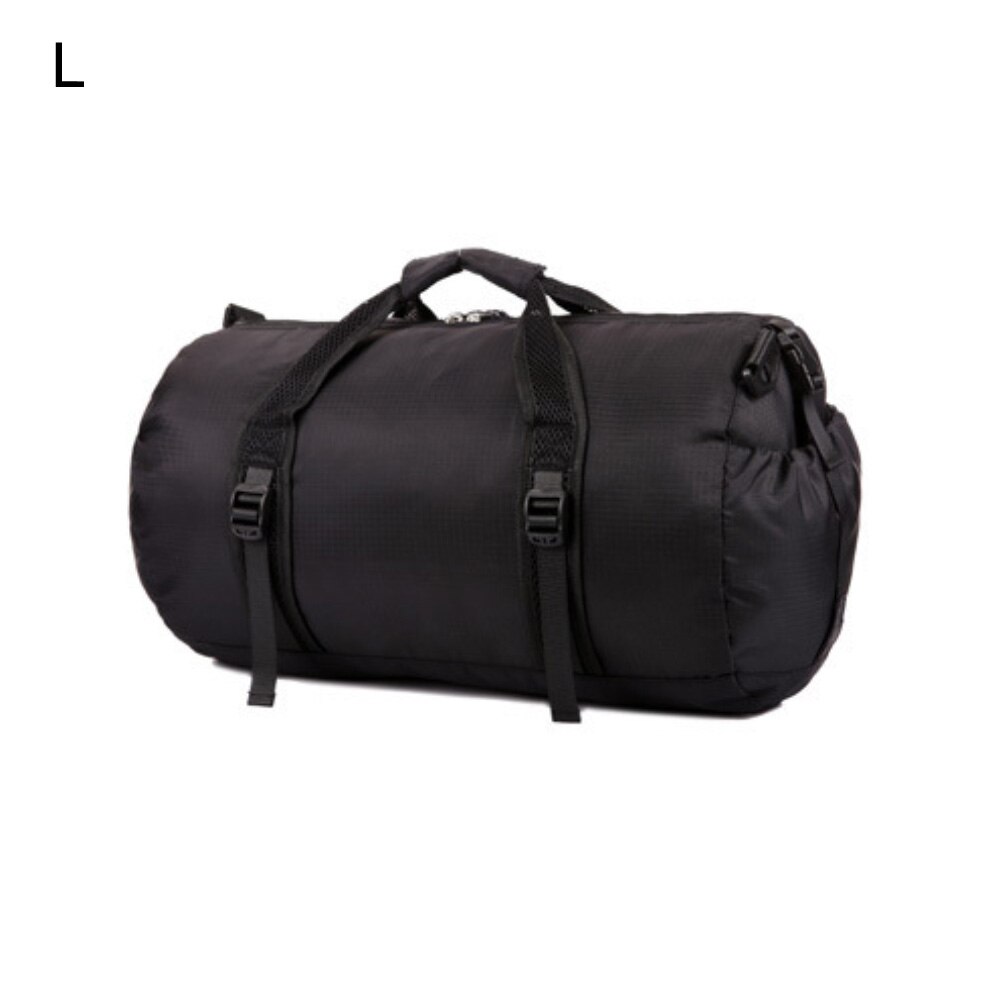 Nylon Travel Bag Large Capacity Vintage Luggage Bag Women Men Folding Zipper Travel Bag Handbag Sports Fitness Luggage: L Black