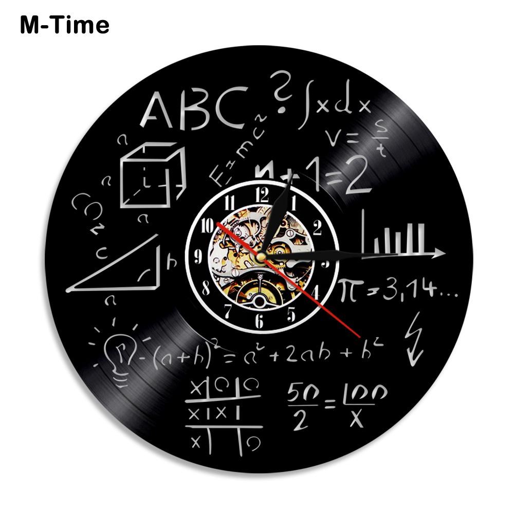 Science Art Math Equation Wall Clock Math Formula LED Wall Clock Modern School Wall Decor Math Teacher horloge mural