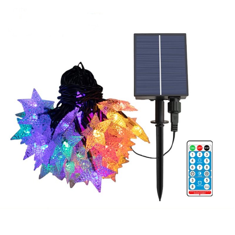 remote control peach blossom solar string lights outdoor fairy light for christmas wedding party decoration with solar panel