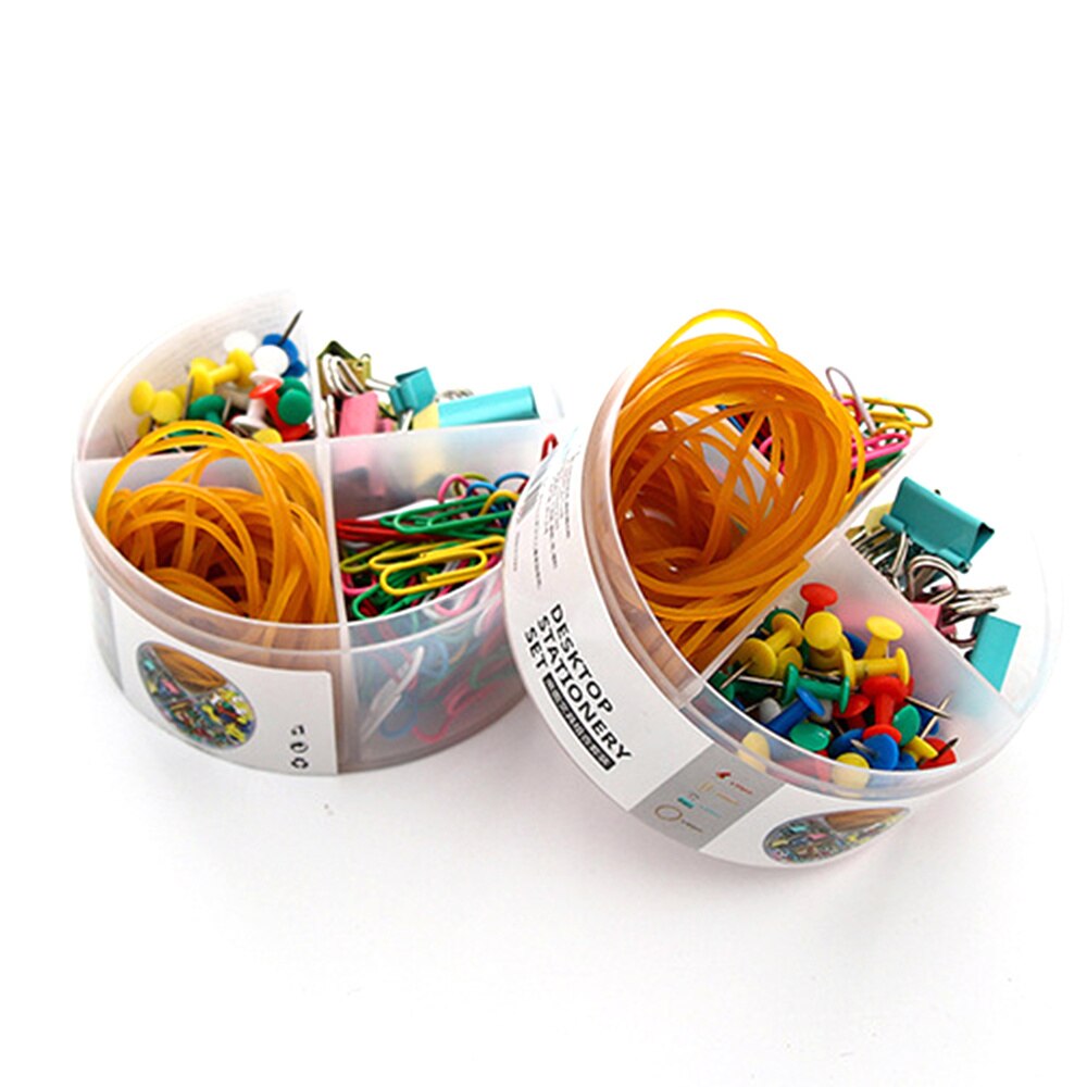 Set of Metal Hollow Binder Clips Organizers Paper Photo Clips Rubber Bands for Office Bill File: Default Title