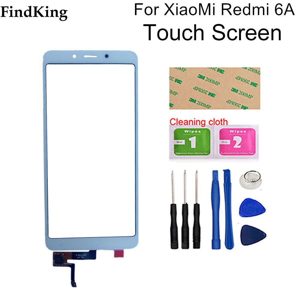 5.45 ''berühren Bildschirm Vorderseite Glas Für Xiaomi Redmi 6 6A Touchscreen Digitizer Sensor Tafel Ersatz Teile Werkzeuge Kleber: weiß mit Tools