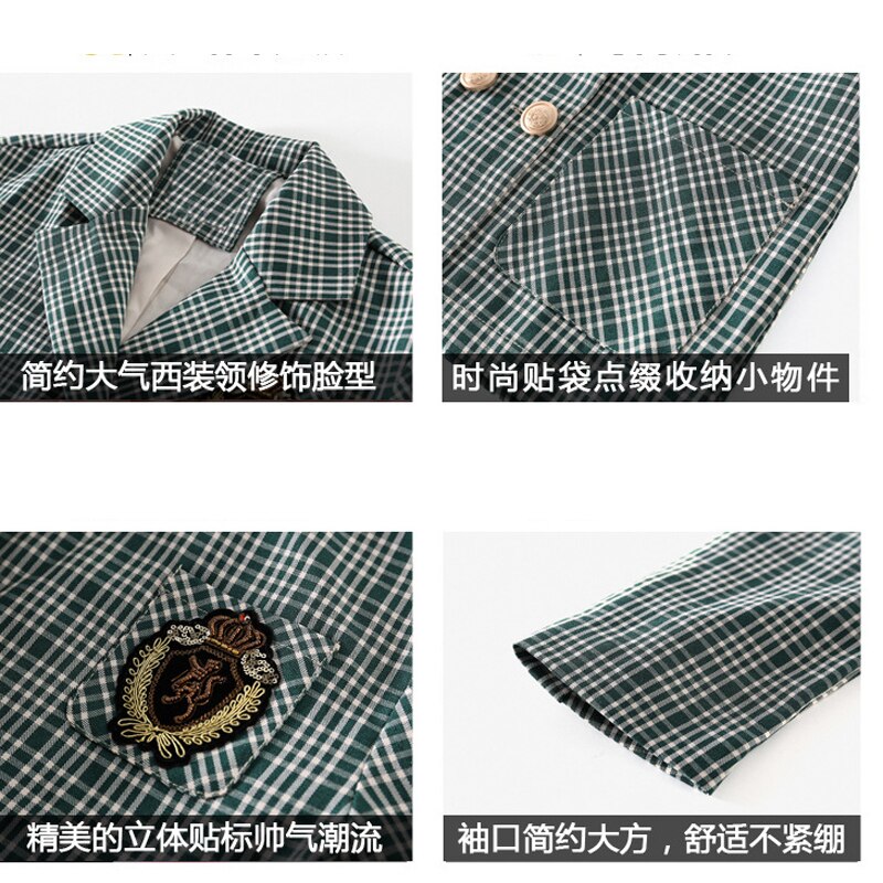 Girls Spring Jk Uniform Suit Set Students College Style Children Suit Jacket Pleated Skirt 2pcs Clothing Set Kids Party Costume