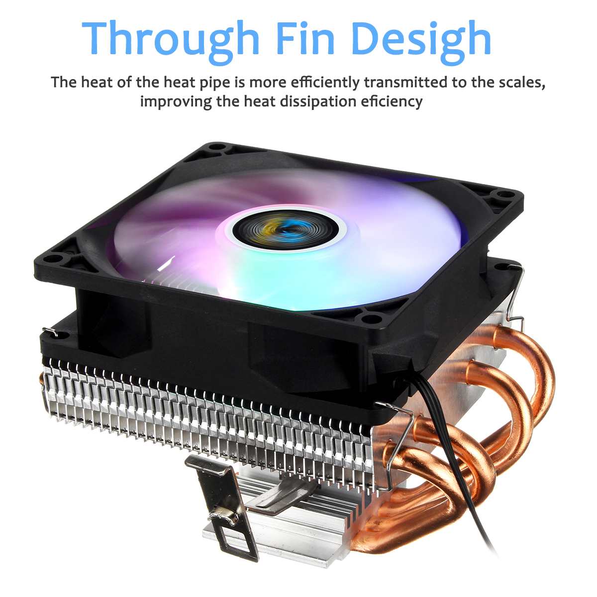 3pin/4pin Cpu Cooler Fan 4 Heatpipes Cooling Fan Heatsink Koeler Queit Fan Voor Intel 775/1150/ 1151/1155/1156/1366 Amd