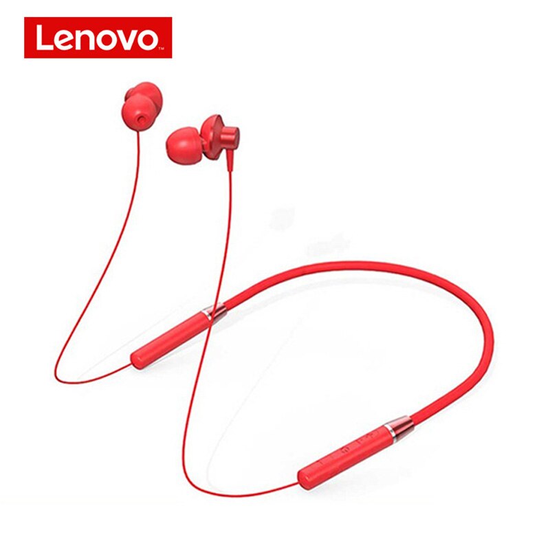 Lenovo on05 słuchawki Bluetooth 5.0 bezprzewodowy zestaw słuchawkowy magnetyczne słuchawki z pałąkiem na kark IPX5 wodoodporne sportowe słuchawki douszne: czerwony