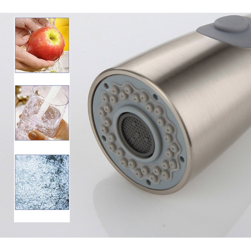 1/2" Stainless Steel Kitchen Sink Faucets with Pull Down Sprayer Deck Mount R9UD