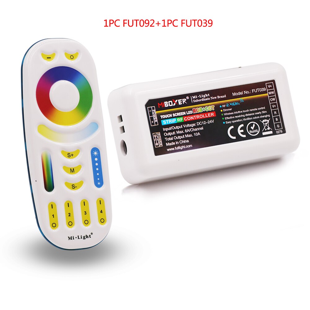 Milight RGBCCT LED Controller FUT039 + FUT092 2,4G Wireless 4-Zone RF Touch Remote + Miboxer WL-Box1 2,4 GHz Wifi Controller: Package 1