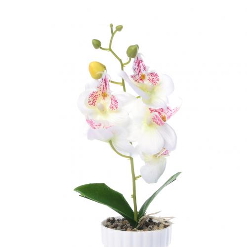 1Pc Kunstmatige Bloem Vlinder Orchidee Tuin Diy Stage Party Thuis Bruiloft Decoratie Home Office Levendige Kleur Kunstbloemen: WHITE