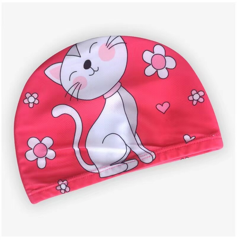 Children&#39;s Swimming Cap Elastic Fabric Cute Cartoon for Long Hair Lovely Kids Protect Ears Swim Pool Hat for Boys Girls Swim: 06
