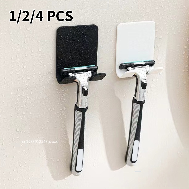 1/2/4PCS Klebstoff Rasierer Halter Wand Badezimmer Für Dusche Haken Rack Rasierer Halter Kunststoff Haken halter Rasiermesser Rack
