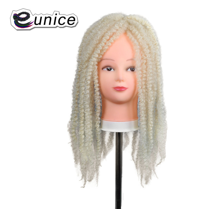 Eunice rubia 613 mechones pelo trenzado sintético para las mujeres con Africana trenzas Marley 18 "3 paquetes Ombre Afro rizado a granel: #613