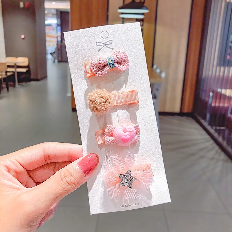 3Pcs Meisje Haarspelden Kinderen Cartoon Bloem Haarspelden Haarspeldjes Meisjes Mooie Kleuren Hair Clips Kids Baby Zoete Haaraccessoires: 02 4pcs