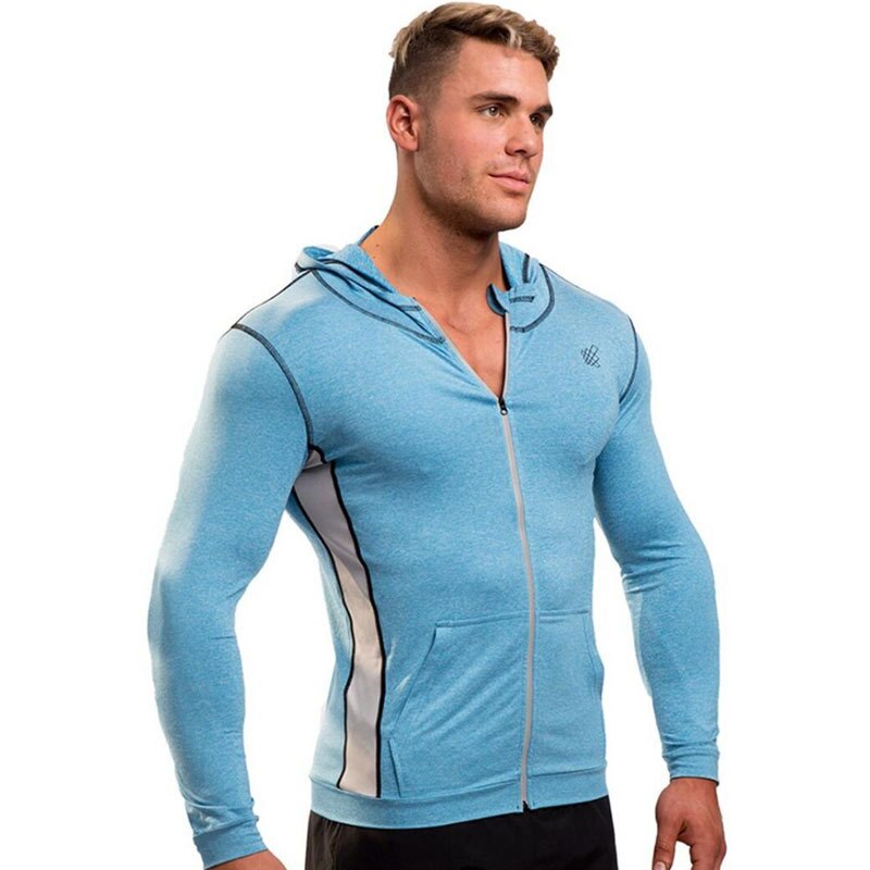 herbst Neue Sport Mit Kapuze Sweatshirt Dünne Schnell trocknend Atmungs Zipper Strickjacke Gym Anzug Mann Pullover und Pullover Jogging