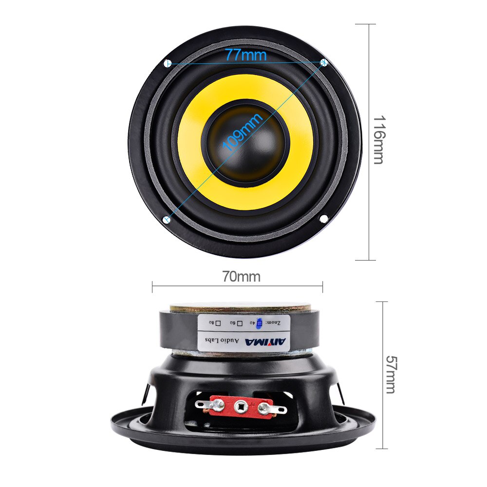 AIYIMA 2Pcs 4 Inch Midrange Bass Speaker 4 8 Ohm 20W Audio Woofer Speakers DIY Hifi Home Theater Music Loudspeaker