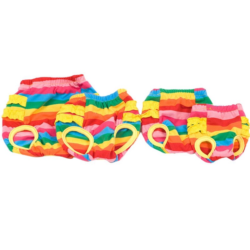 Hygiejnebukser til hundebomuld, farverige stribede fysiologiske hygiejnebukser menstruationsundertøj til hundehunde