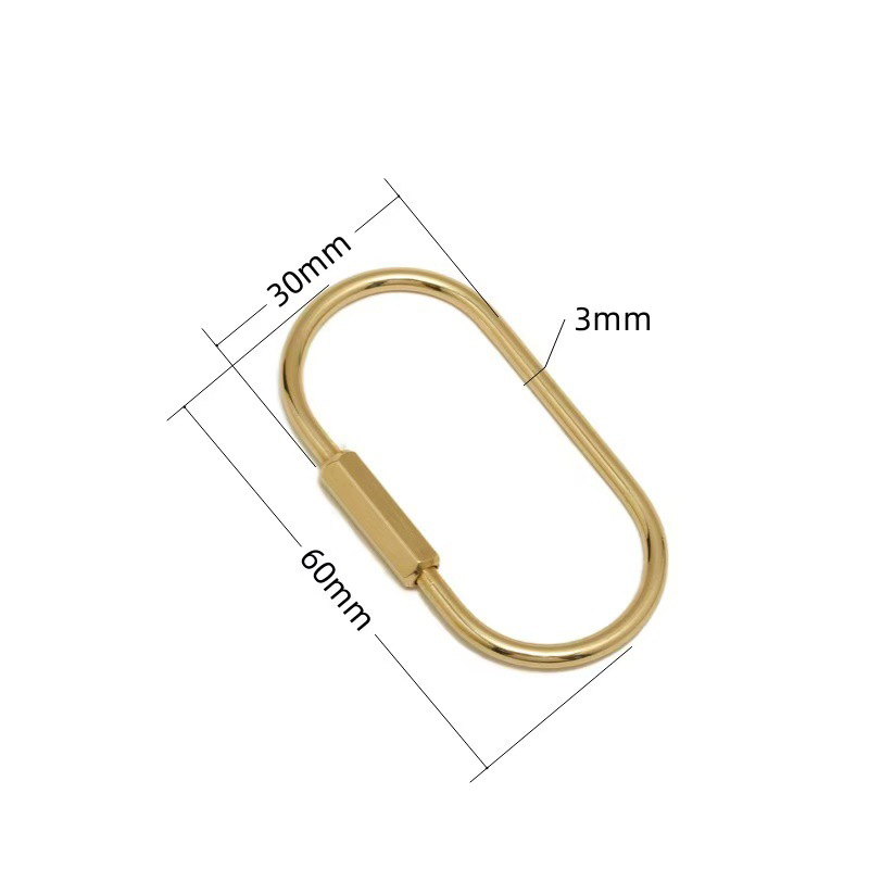 Brass Keychain Minimalist Thread Buckle Screw Key Ring Retro Copper Car Key Ring: Bronze